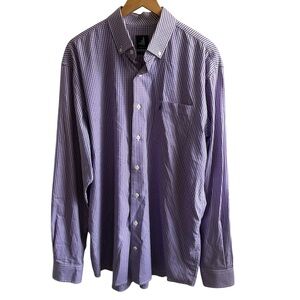 Johnnie-O Purple Gingham Button-Down Shirt Men’s Large